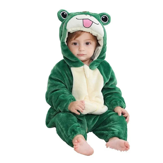 MICHLEY Carniva Baby Rompers Winter Clothes Flannel Hooded Bodysuits Pajamas Animals Overall Jumpsuit For Girls Boys Kids