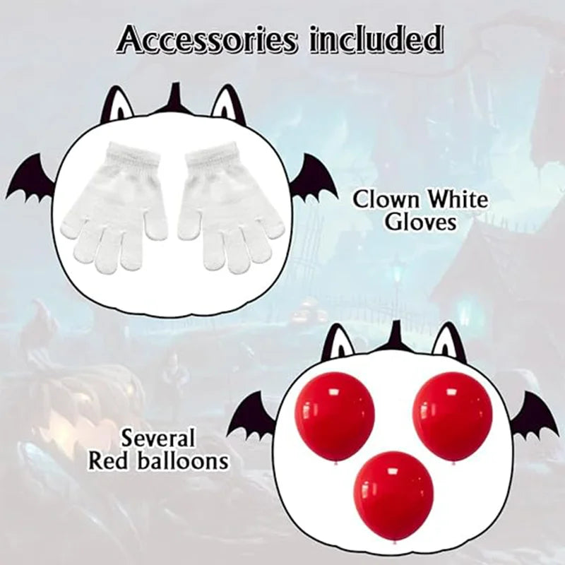 Kids Horror Clown Costume Puff Sleeve Top & Pants