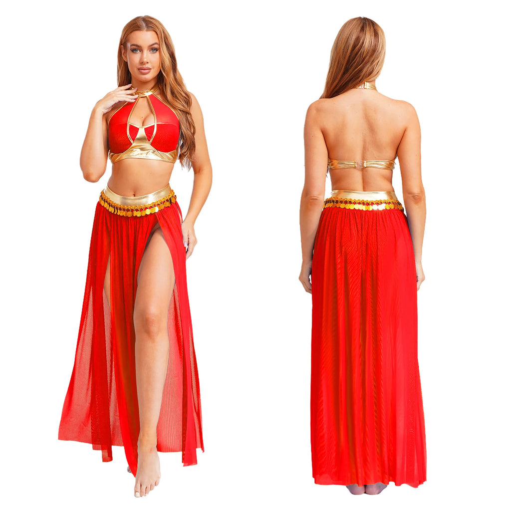 Women’s Egyptian-Inspired Costume Crop Top & Skirt Set