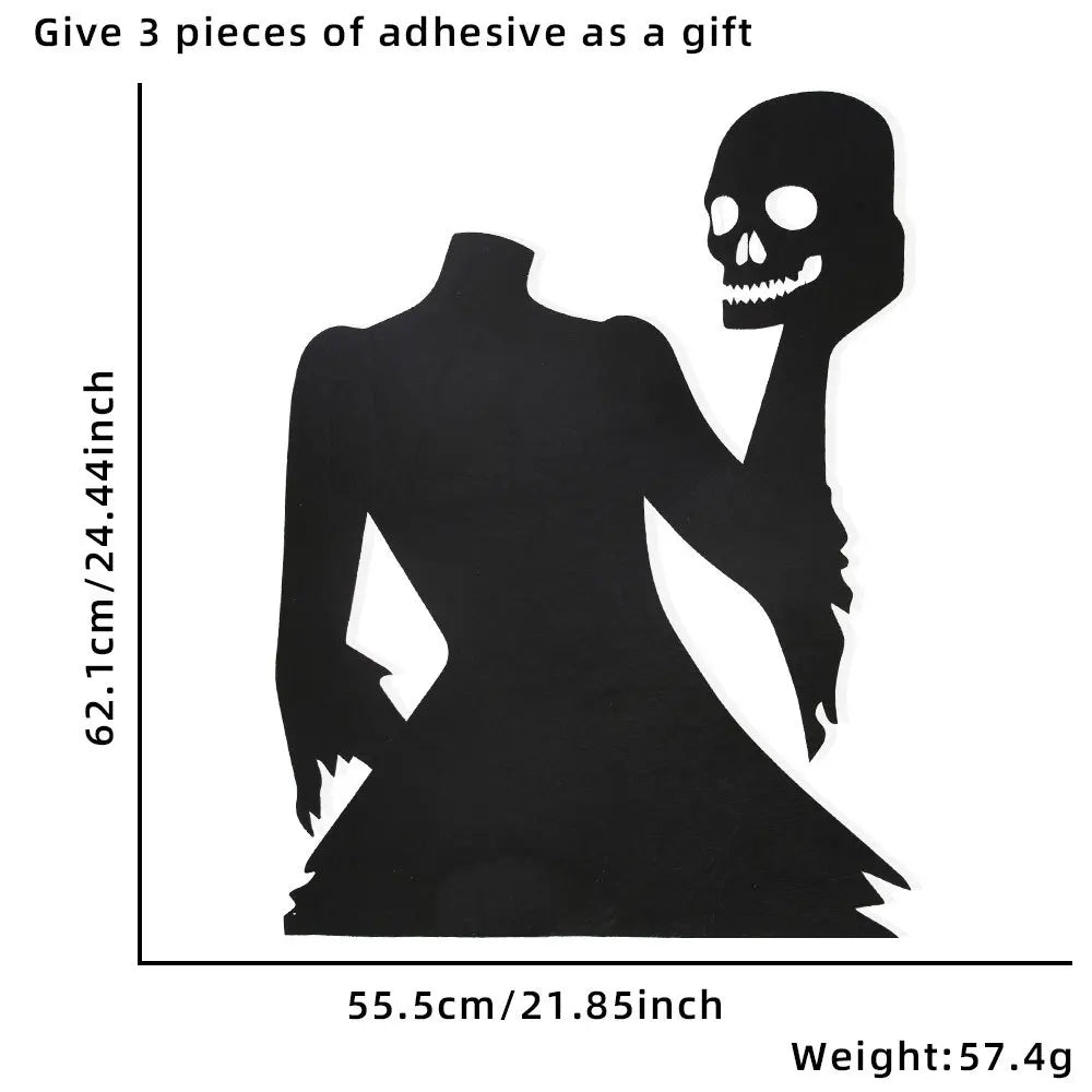 Halloween Decoration Room Door Stickers Window Decor Skeleton Hand Pumpkin DIY Devil Witch Hat Glass Window Stickers Ghost