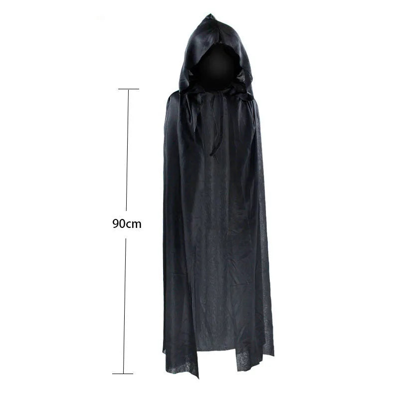 Black Skull Skeleton Cloak Costume Set for Halloween