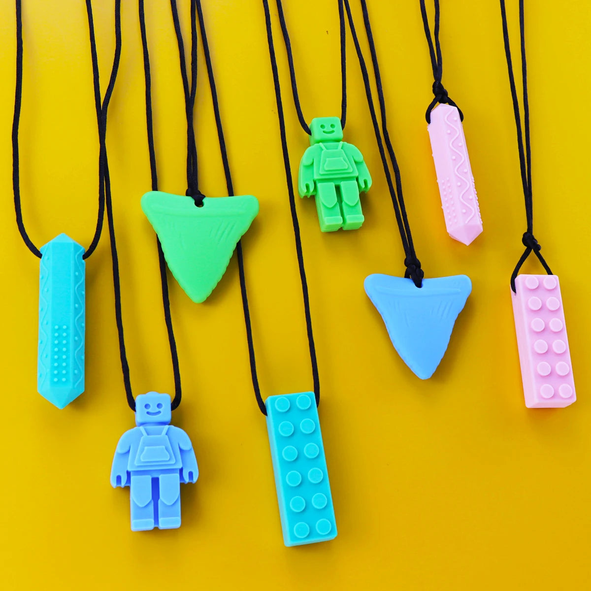 Clearance_Sensory Chew Necklaces(2 Pack) for Kids with Teething, ADHD, Autism, Biting Needs, Oral Motor Chewy Teether, Silicone