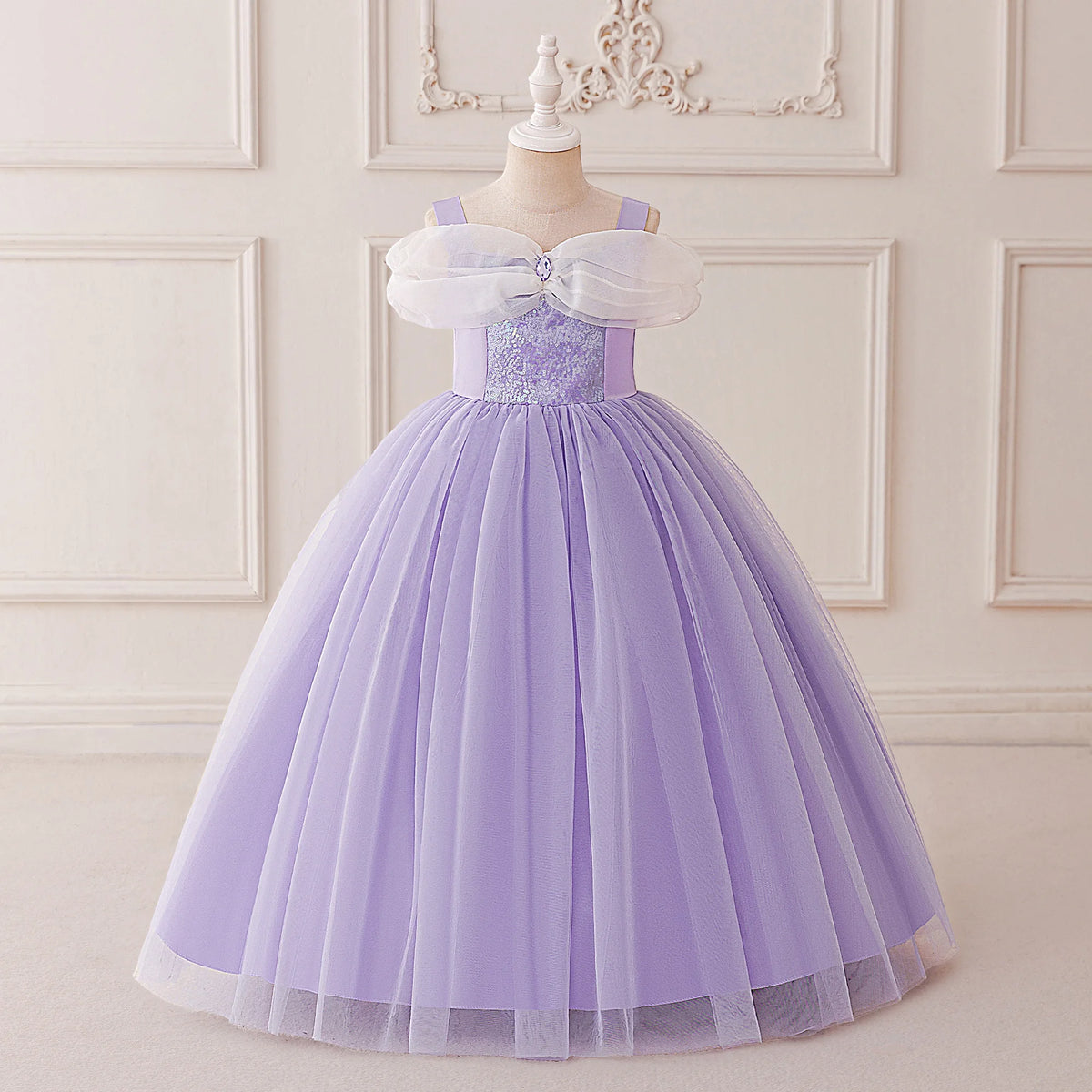 Girls Sequin Princess Dress for Halloween, Christmas and Parties