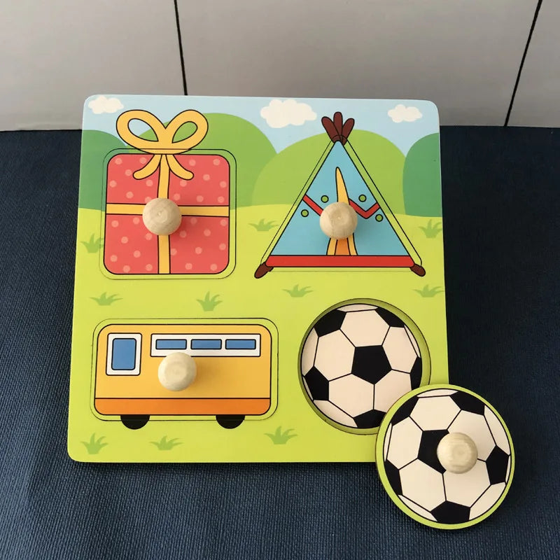 1 Set Shape Matching Farm Animals Puzzle Children's Enlightenment Early Education Cognitive Benefits Intelligence Toys