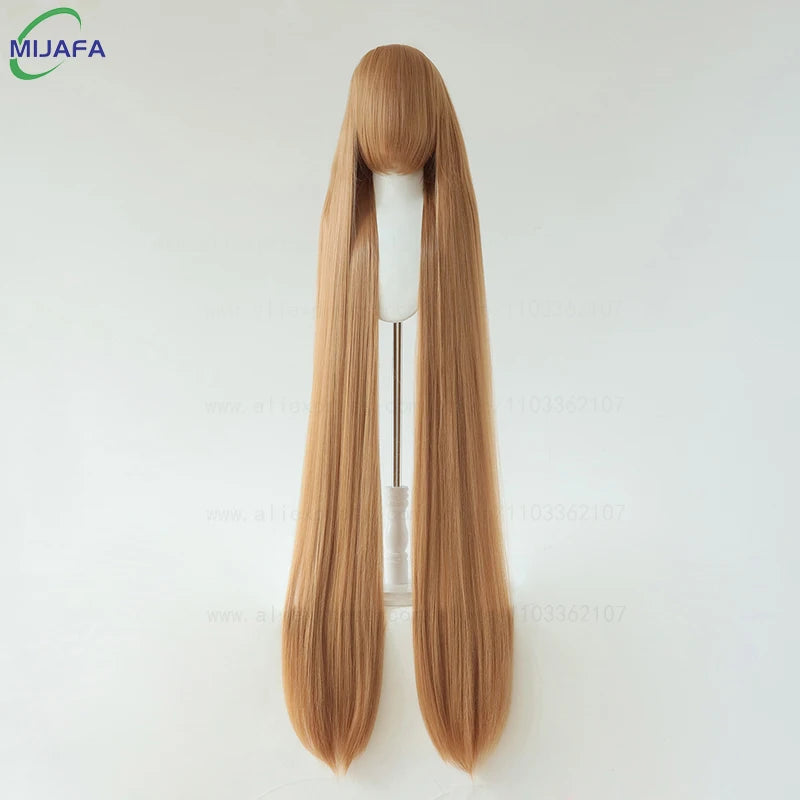 150cm Long Straight Cosplay Wig with Bangs Heat Resistant
