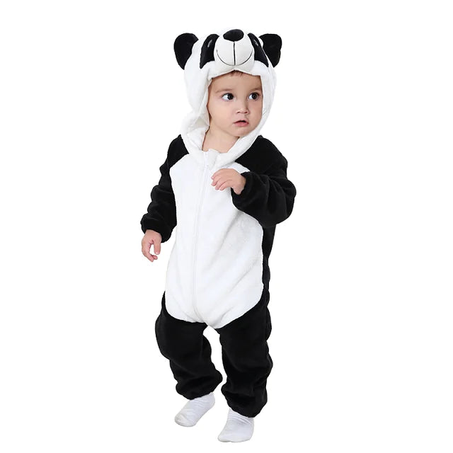 MICHLEY Carniva Baby Rompers Winter Clothes Flannel Hooded Bodysuits Pajamas Animals Overall Jumpsuit For Girls Boys Kids