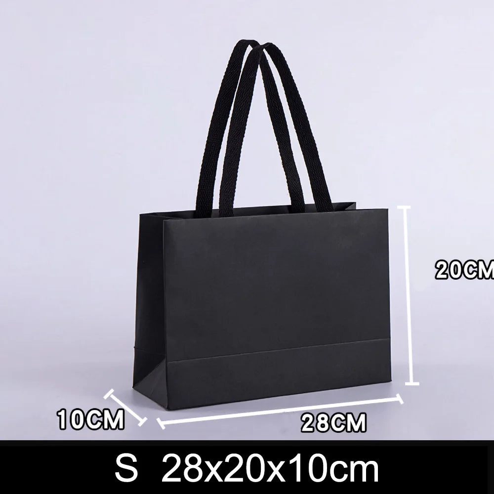 1pc Senior Black Kraft Paper Bag Wedding Christmas Party Candy Food Cookies Packing Paper Bags Fashion Clothes Gifts Pack bags
