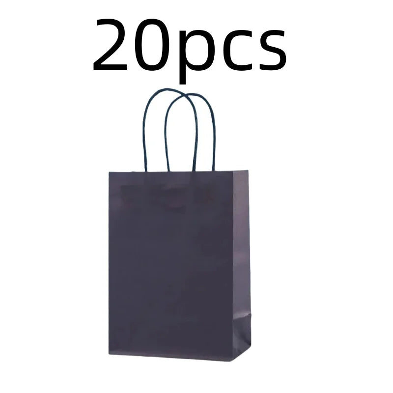 Candy Colorful Shopping Bags 10PCS Kraft Paper Gift Candy Bag Colored Hand-held Paper Bags Wedding Party Decoration Gift