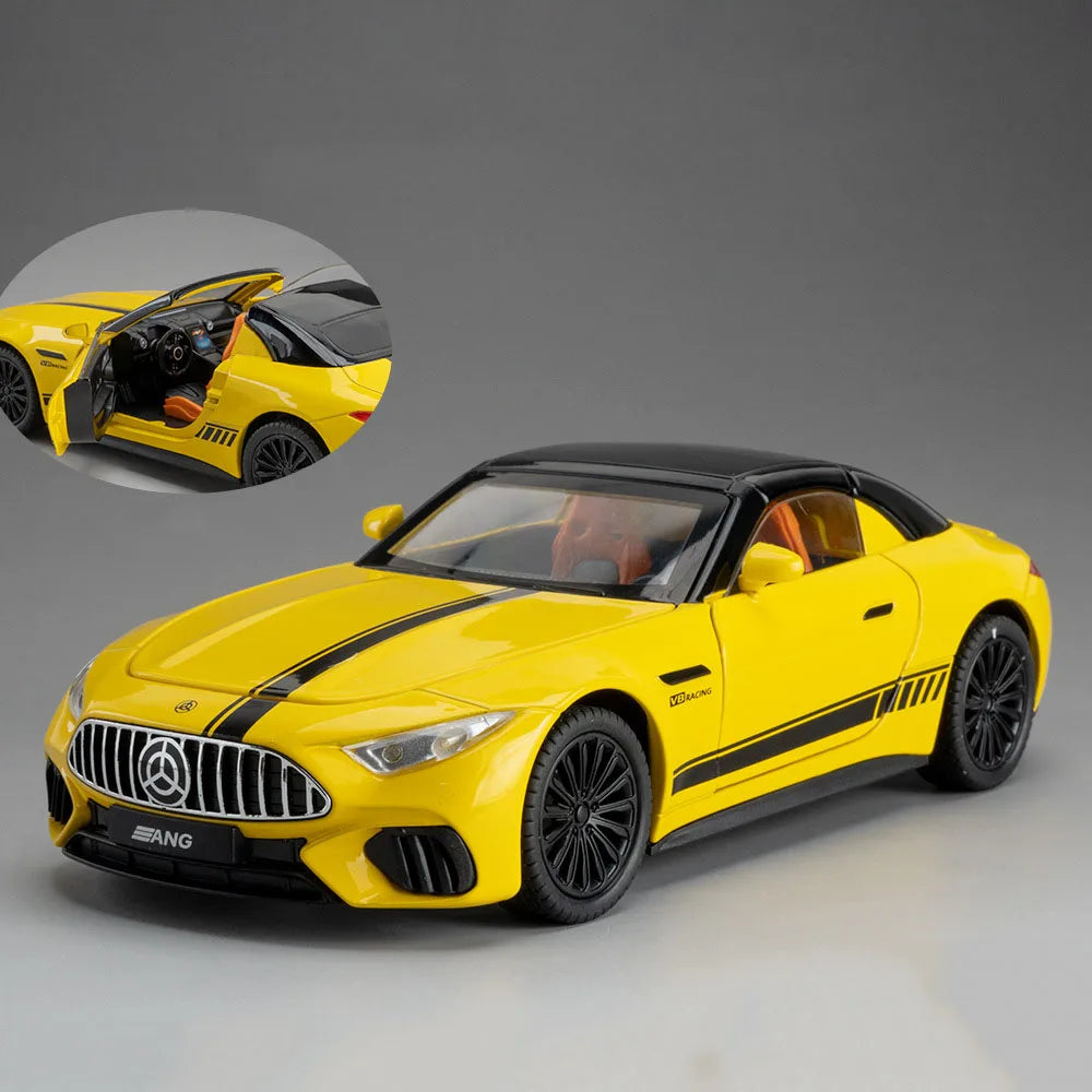 1:22 Scale SL63 G800 Model Miniature Car Toys Diecast Alloy Vehices Front Wheel Steering Sound Light Pull Back Models Adult Gift