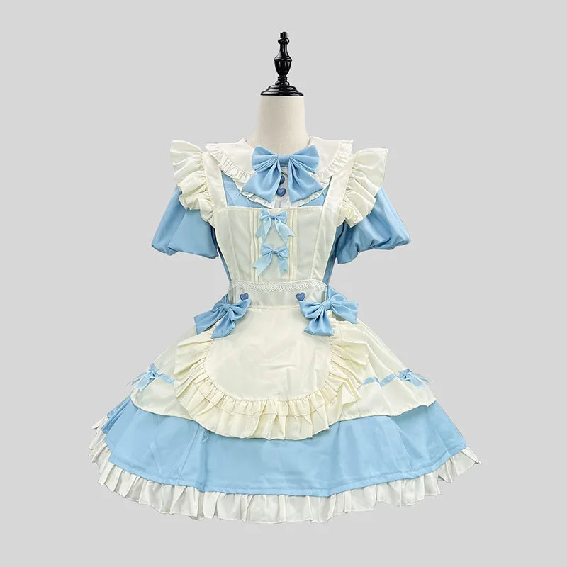 Women’s Maid Cosplay Costume Apron Dress S–5XL