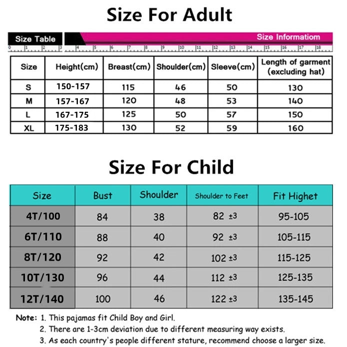 Unisex Hooded Cartoon Onesie Pajamas for Adults and Kids