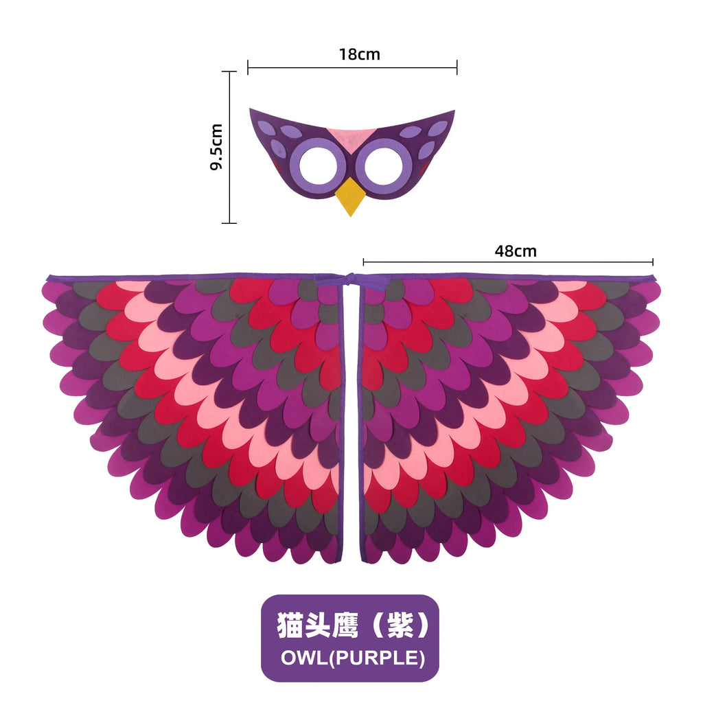 Bird Wings and Mask Costume Cape for Performances