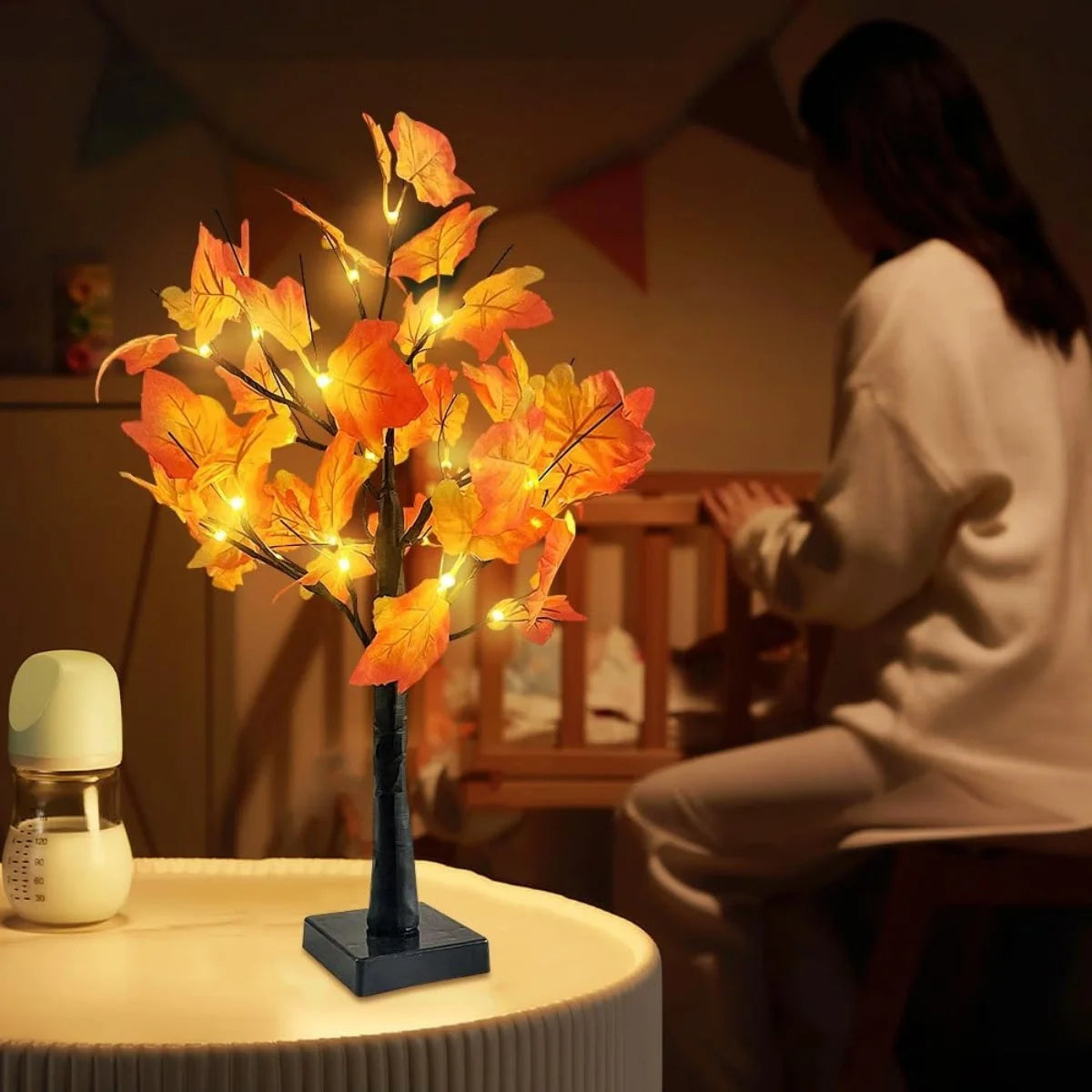 1pc 24 LED Artificial Black Birch Tree Light DIY Branches Table Lamp For Fall Gifts  Home Bedroom Holiday Party Halloween Decor