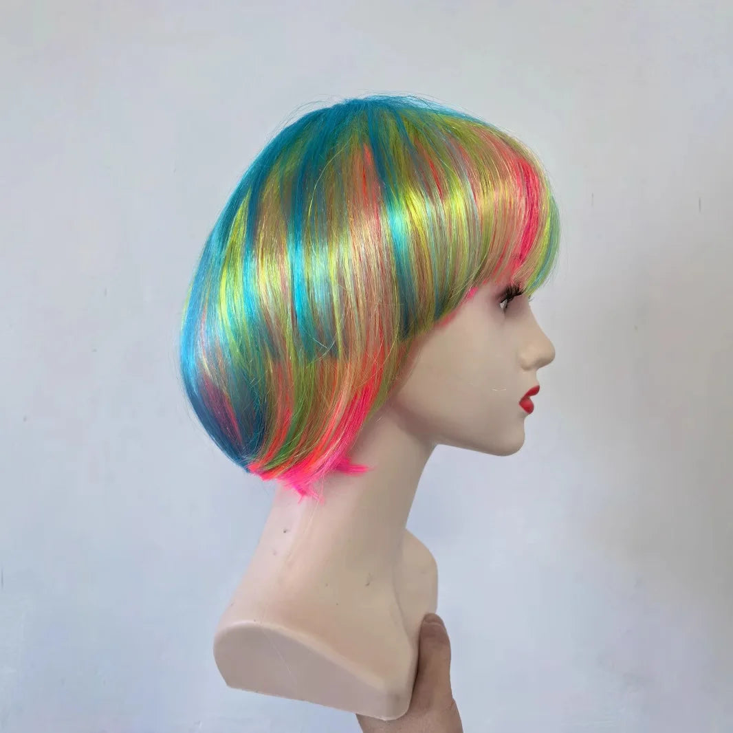 Short Bob Wig Synthetic Costume Wig for Cosplay & Parties