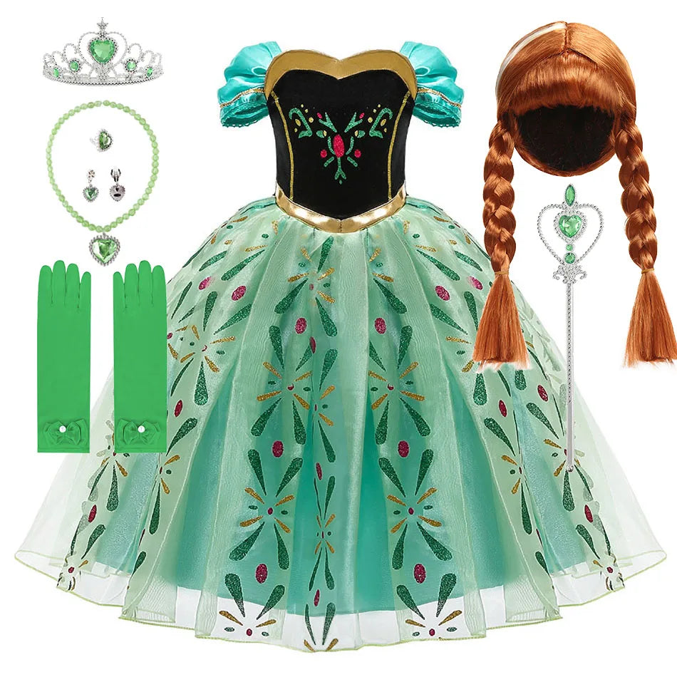Girls Sequined Snow Queen Dress, Winter Princess Costume