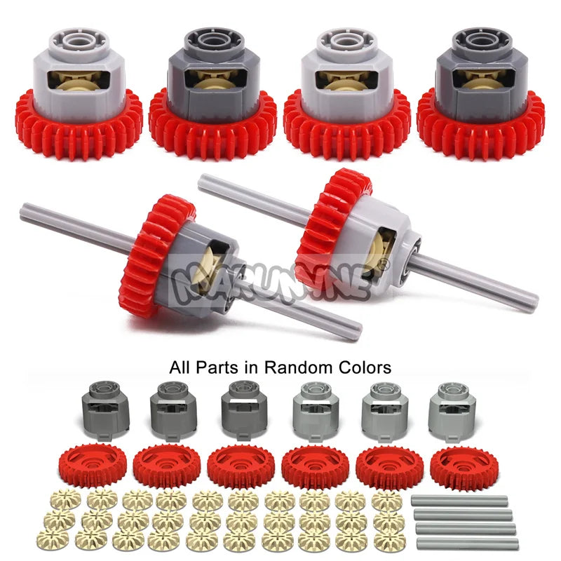 MOC High-Tech Differential Gear Building Blocks Parts for Technology Mechanical Bricks Wheels 62821 65414 6573 6589 64178 64179