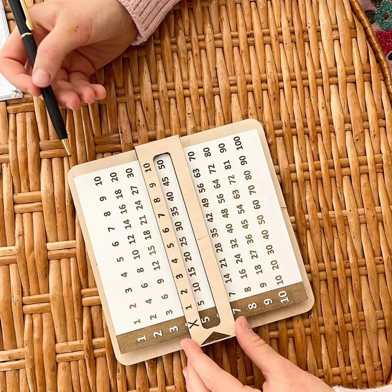 Children Wooden Slidable Multiplication Tables Montessori Toys Math Counting Board Teaching Tool Learn Educational Toys for Kids