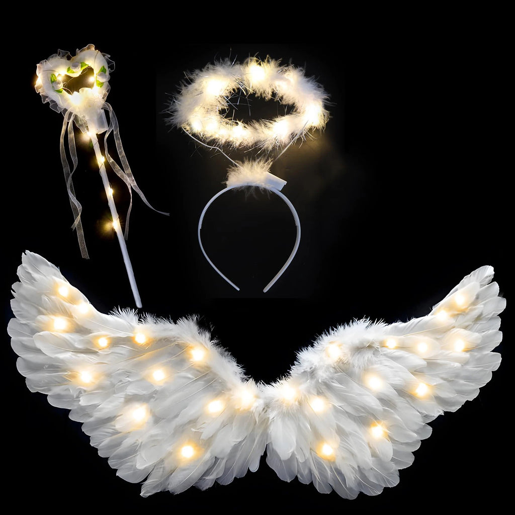 Angel Wing, Halo and Fairy Wand Costume Set