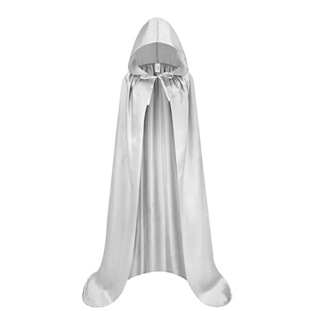 Black Hooded Halloween Cloak Long Witch Cape