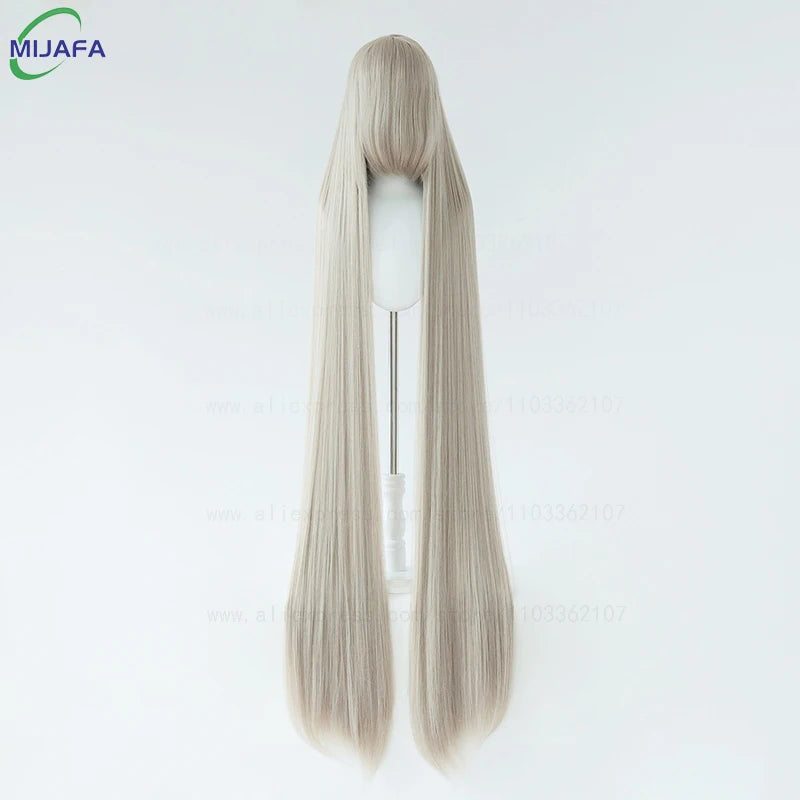 150cm Long Straight Cosplay Wig with Bangs Heat Resistant