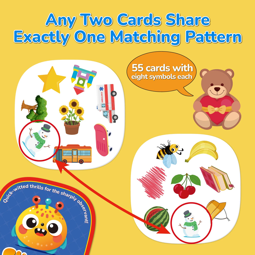 Quickly Patterns Matching Card Game Set - Memory Concentration Training Visual Perception Family School Party Travel Game