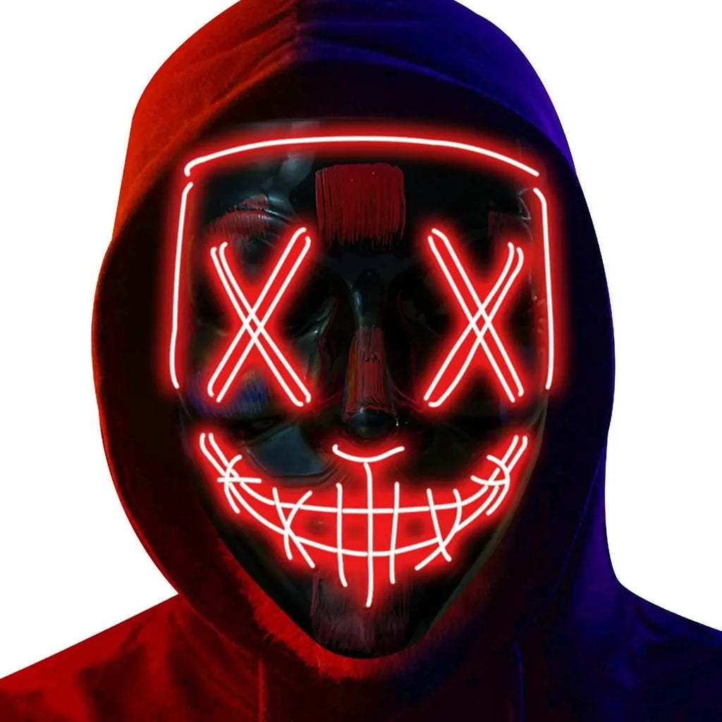 LED Light Up Halloween Mask for Cosplay & Costume Parties