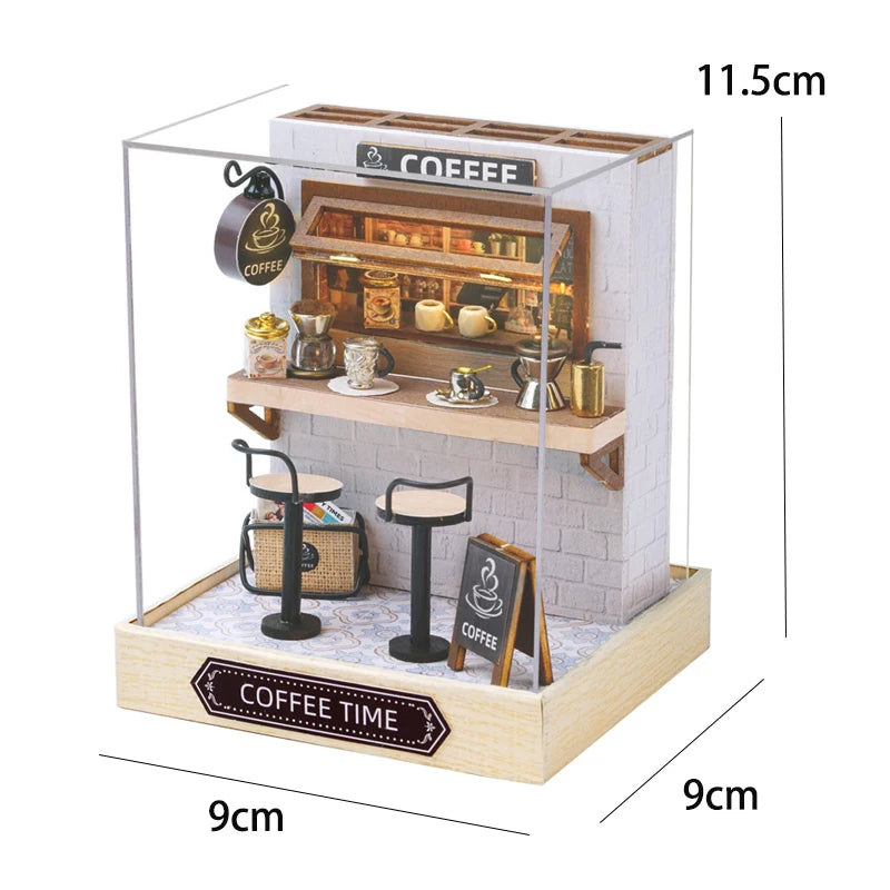 DIY Miniature Dollhouse Kit 3D Puzzle Furniture Assembly Model Doll House Educational Wooden Toys For Friends Birthday Gifts