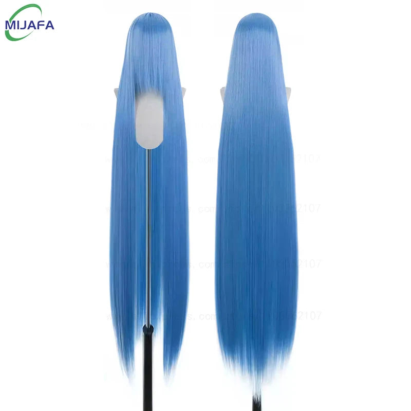 150cm Long Straight Cosplay Wig with Bangs Heat Resistant
