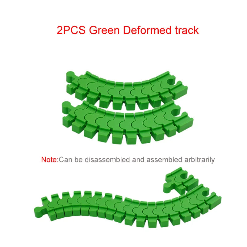Wooden Train Track Accessories Colorful Flexible Track Train Track Connector Compatible with All Major Brands Wood Track