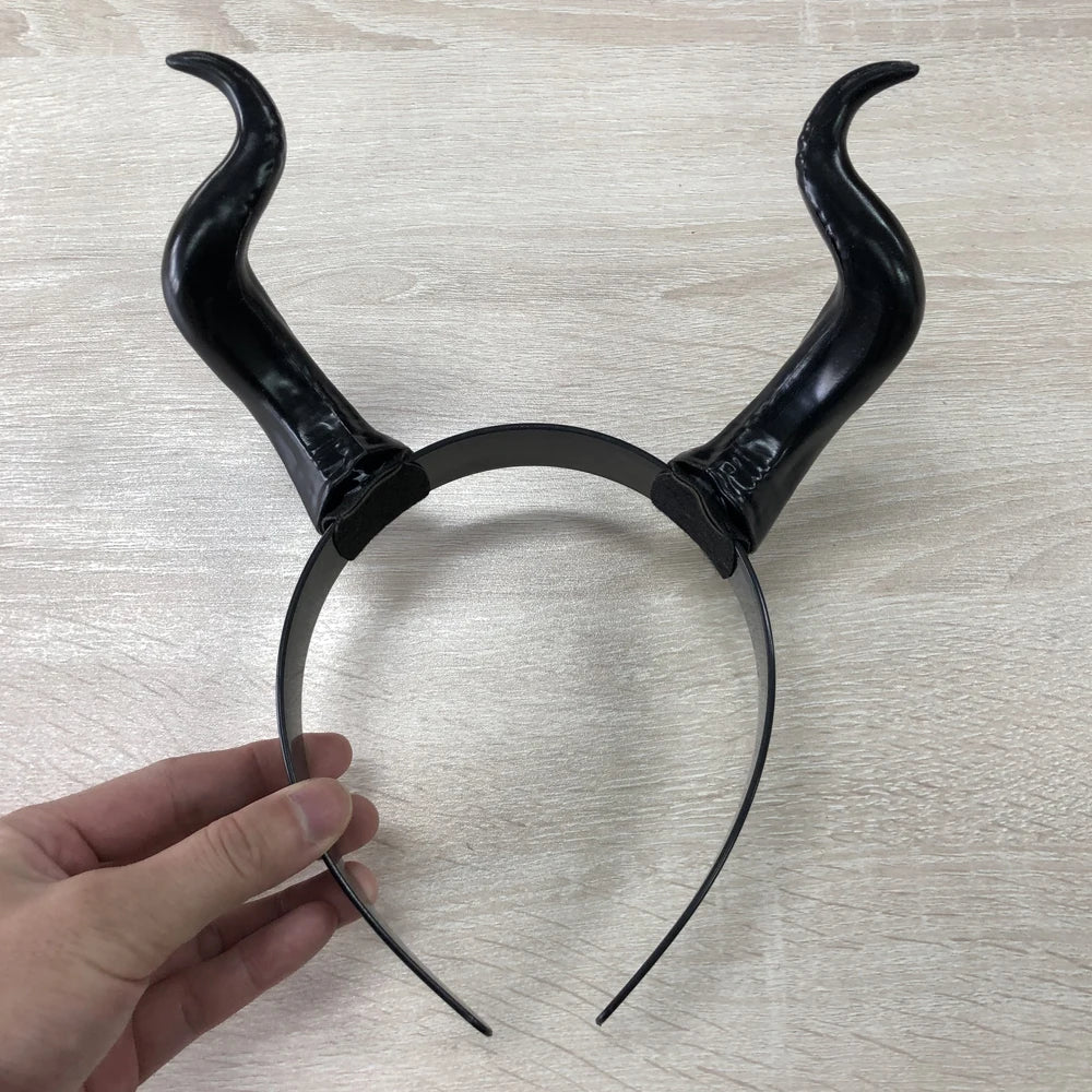 Black Horned Witch Headband, Halloween Costume Headpiece