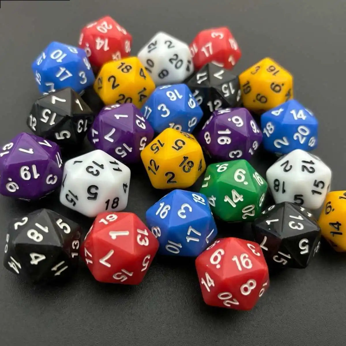 10PCS Acrylic D20 Polyhedral Dice Math Teaching Supplies Learning Resources Toys Party Favors for Teenager Boys Girls