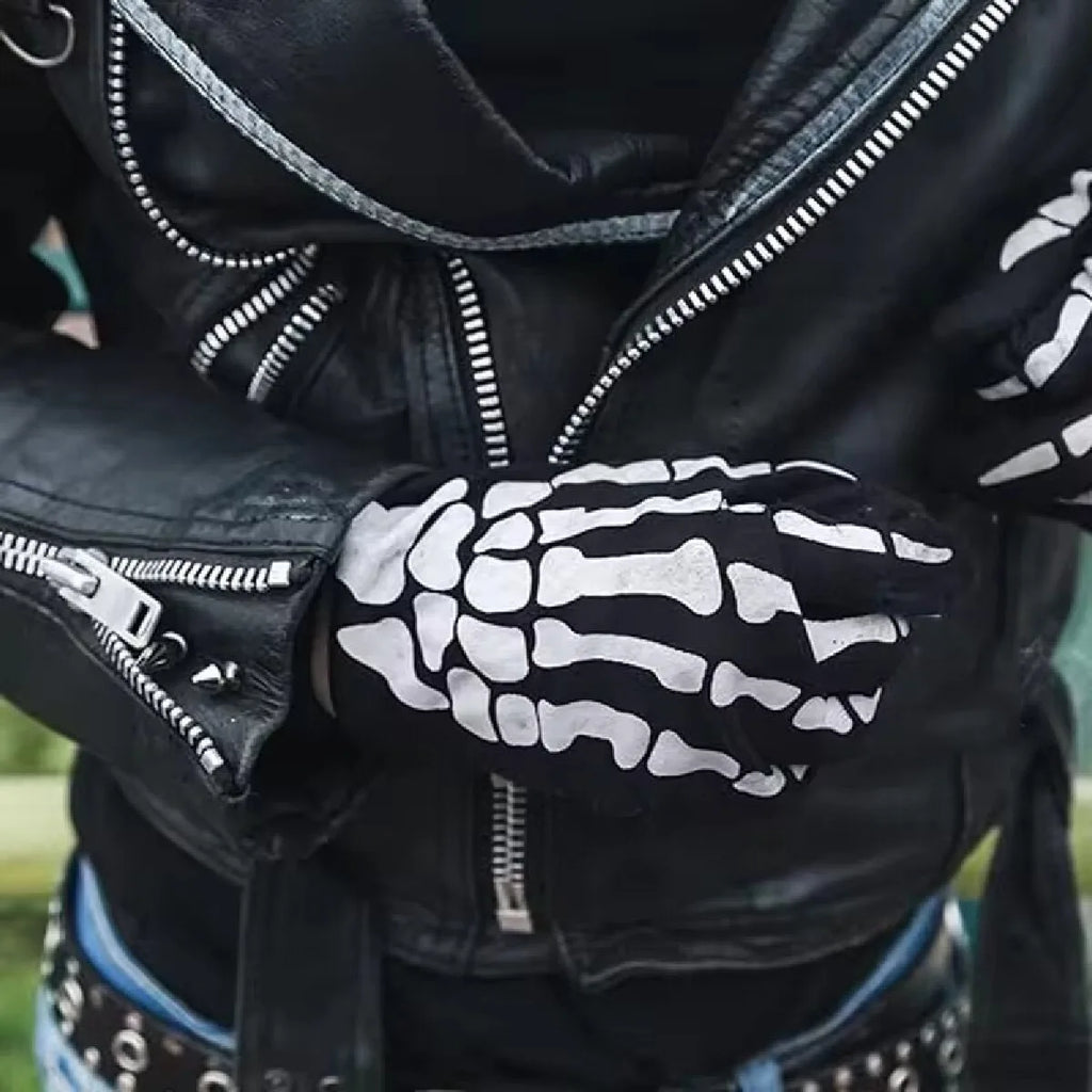 Short Halloween Ghost Gloves Halloween cosplay Skeleton Performance Gloves Performance Prop Bones