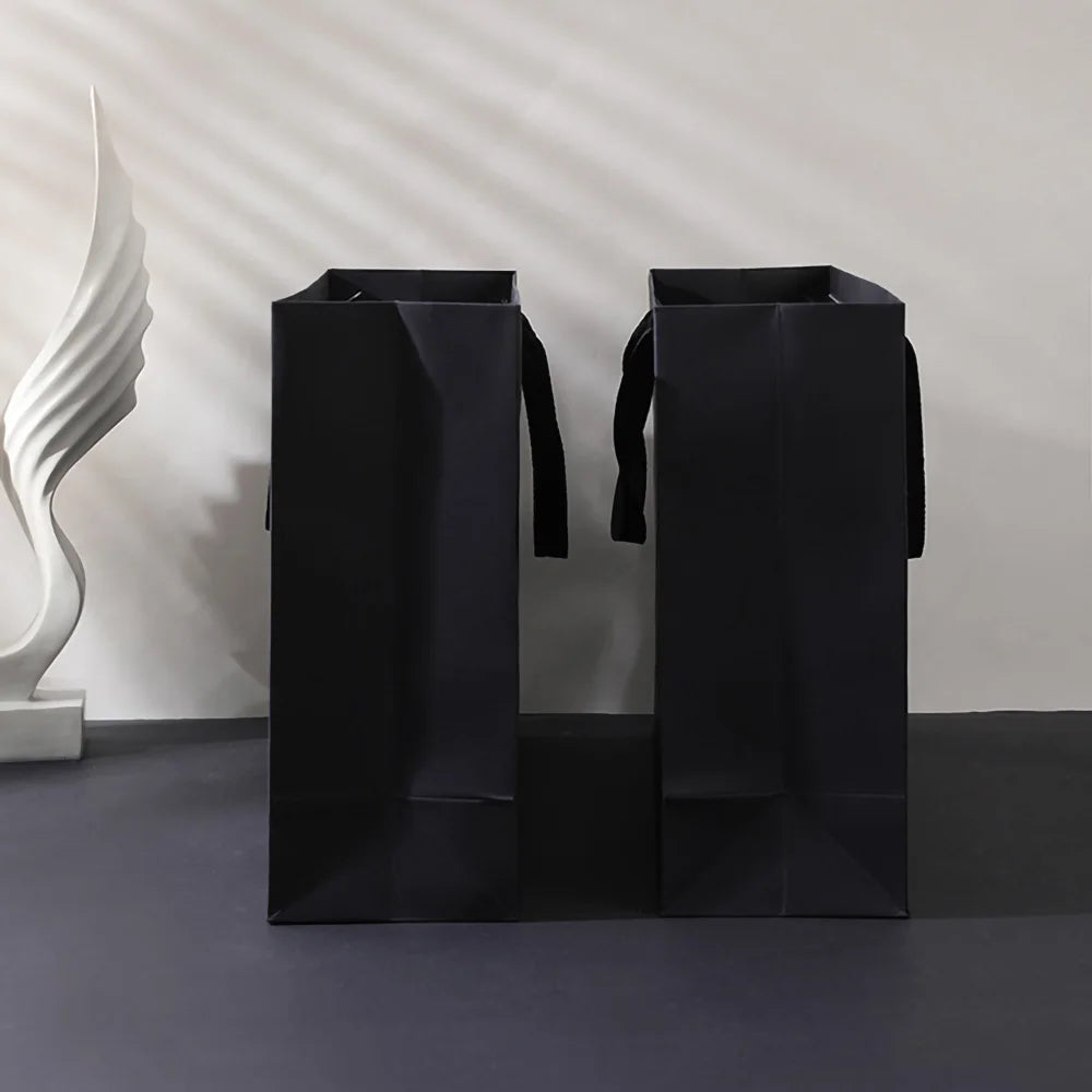 1pc Senior Black Kraft Paper Bag Wedding Christmas Party Candy Food Cookies Packing Paper Bags Fashion Clothes Gifts Pack bags