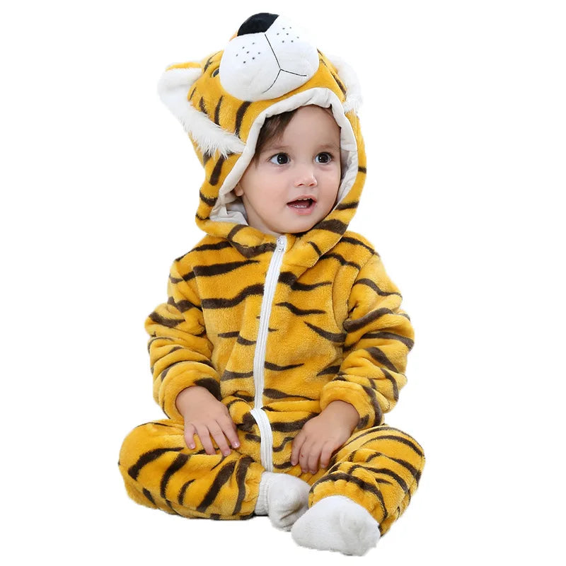 Toddler Dinosaur Costume, Hooded Flannel Romper, 2 to 36 Months