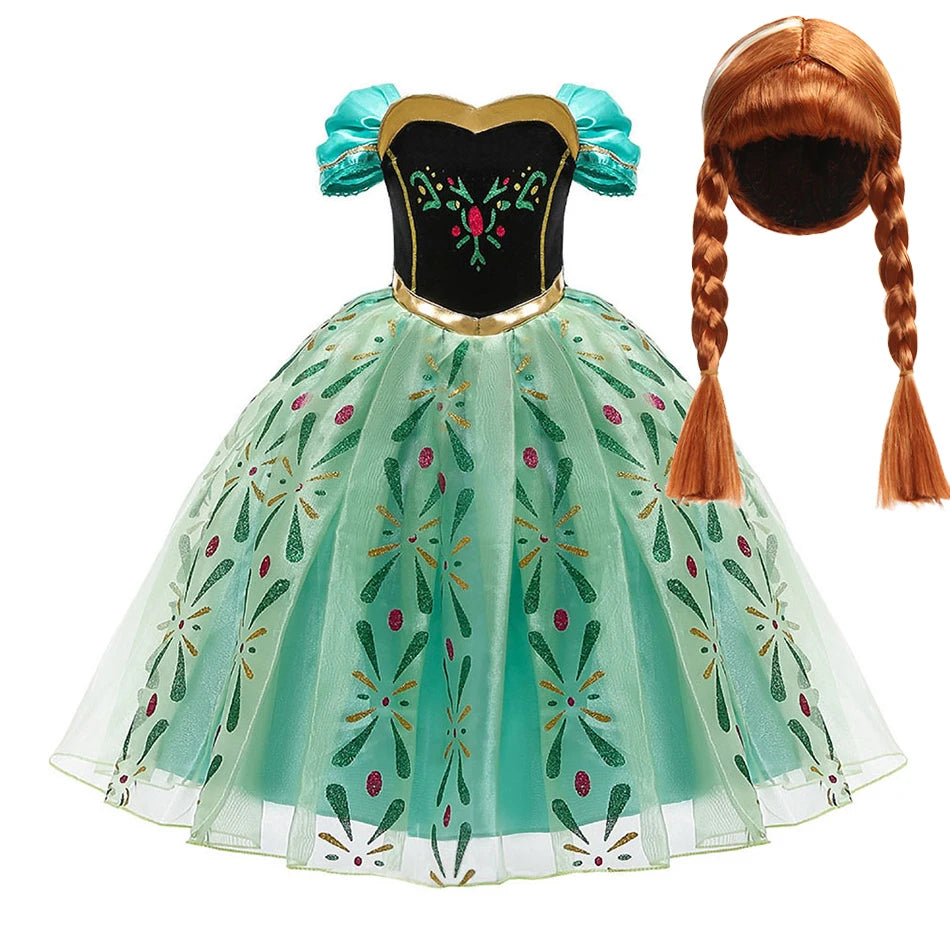 Girls Sequined Snow Queen Dress, Winter Princess Costume