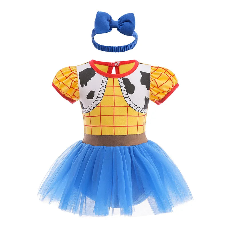 Baby Romper TUTU Dress With Headband Infant Baby Princess Girl Clothes Size 3-18M Cute Design Baby Dress Party Costumes