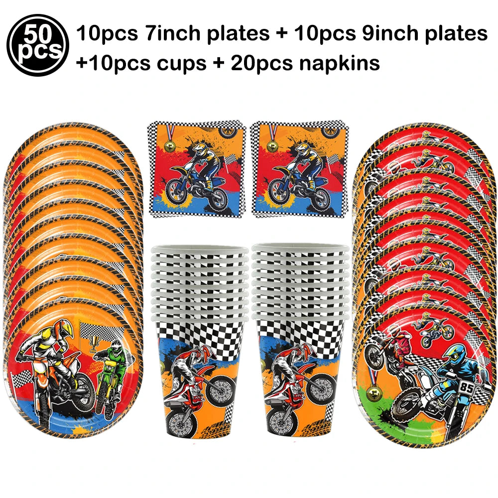 Motorcycle 2 3rd Birthday Party Decorations Motor Helmet Balloon Set Cake Toppers Banner Man Boys Motocross Sport Party Supplies
