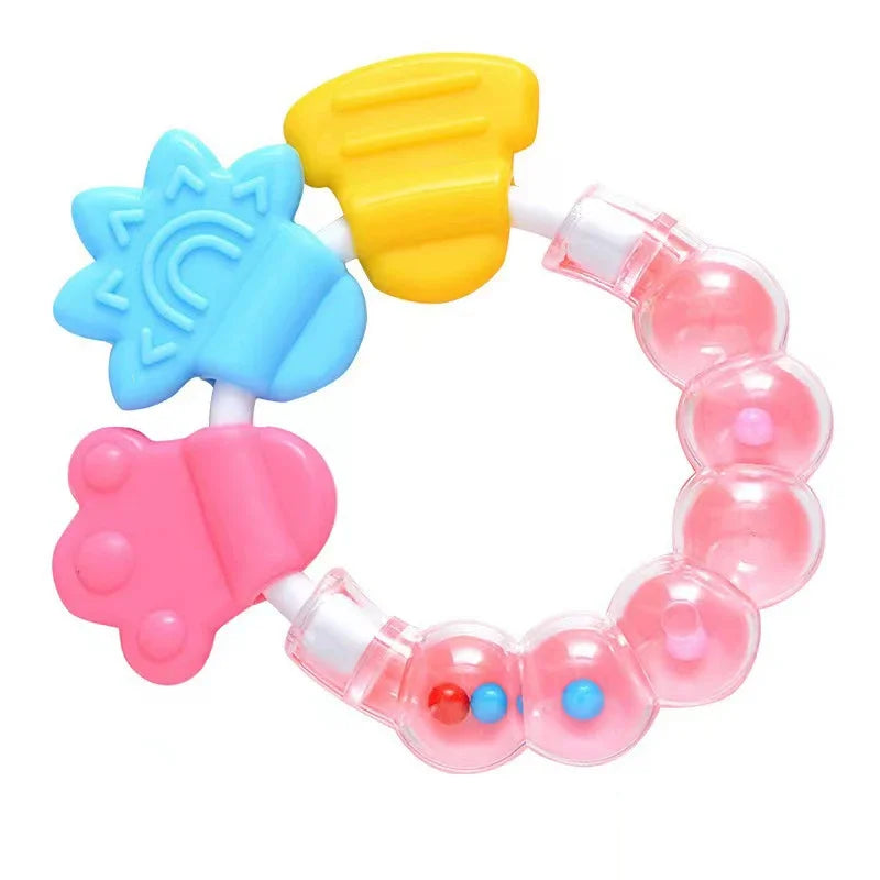 Baby Fruit Style Soft Rubber Rattle Teether Toy Newborn Chews Food Grade Silicone Teethers Infant Training Bed Toy Chew Toys Kid