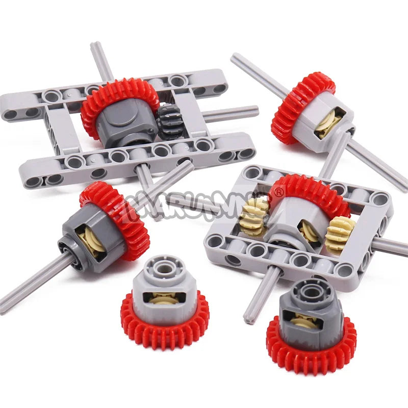 MOC High-Tech Differential Gear Building Blocks Parts for Technology Mechanical Bricks Wheels 62821 65414 6573 6589 64178 64179