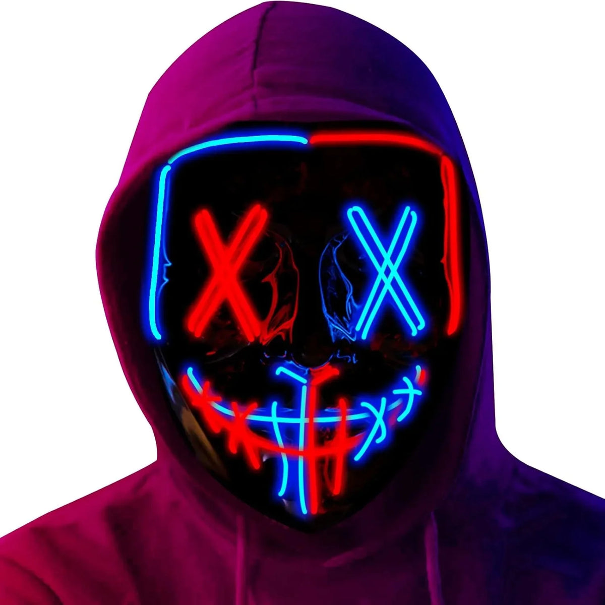 LED Light Up Halloween Mask for Cosplay & Costume Parties