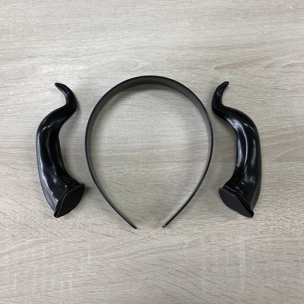 Black Horned Witch Headband, Halloween Costume Headpiece