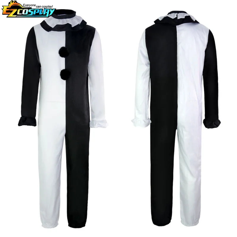 Horror Clown Jumpsuit Costume with Mask for Adults
