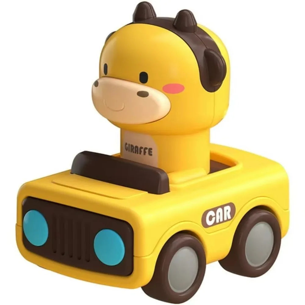 Press and Go Car Toys for Toddlers 1-3, Baby Animal Racing Cars, Infant Play Vehicle Set, Baby Push Go Friction Car Toys