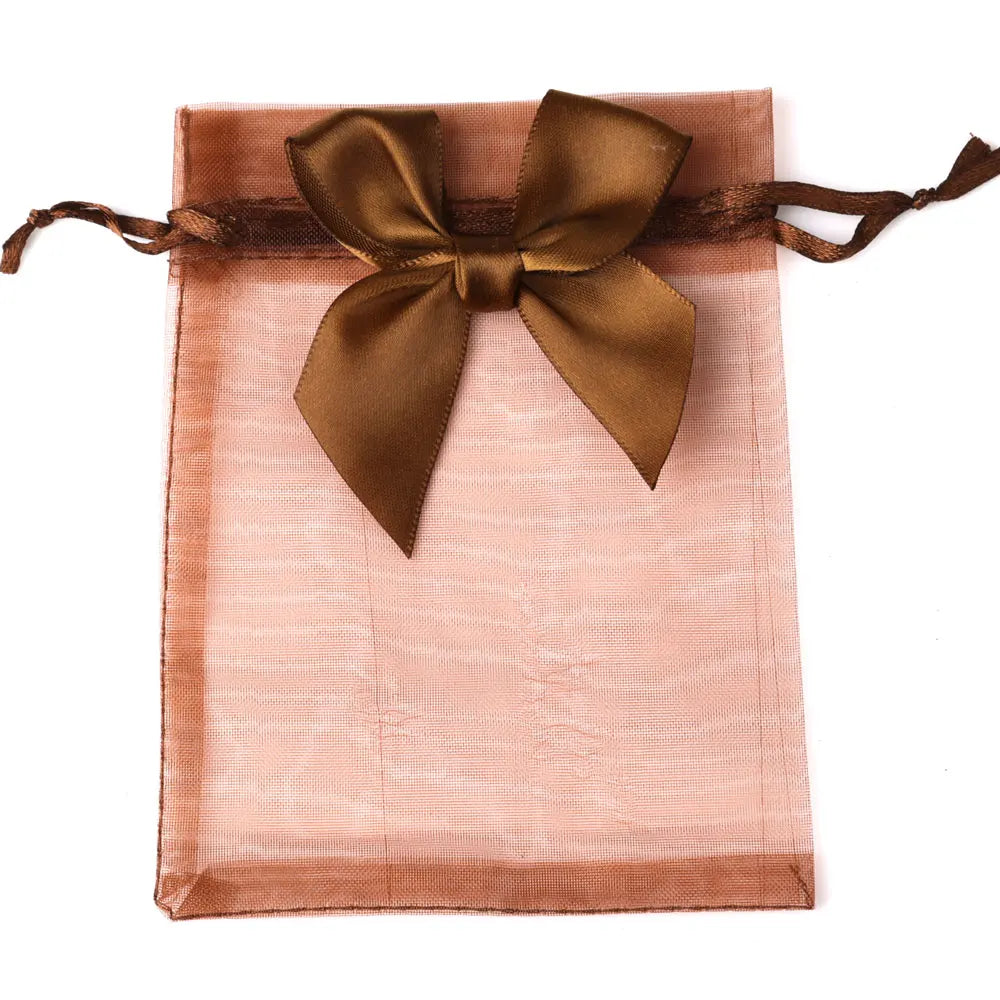 10/20/50pcs/lot New Organza Gift Bag Bowknot Christmas Party Wedding Candy Bags Exquisite Jewelry Packing Drawstring Pouch