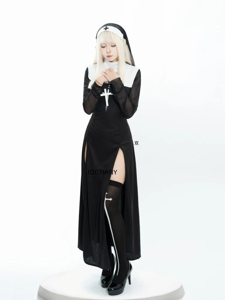 Women’s Anime-Inspired Nun Costume for Halloween & Cosplay