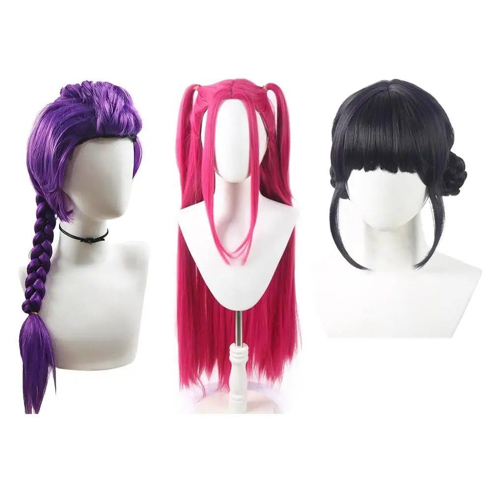 Purple Long Braided Wig with Side Ponytail for Kids