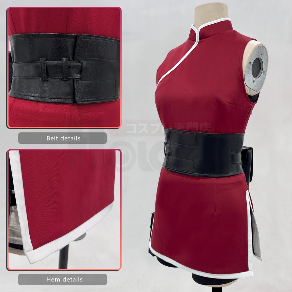 Anime-Inspired Cosplay Costume Top Shorts & Pouch Set