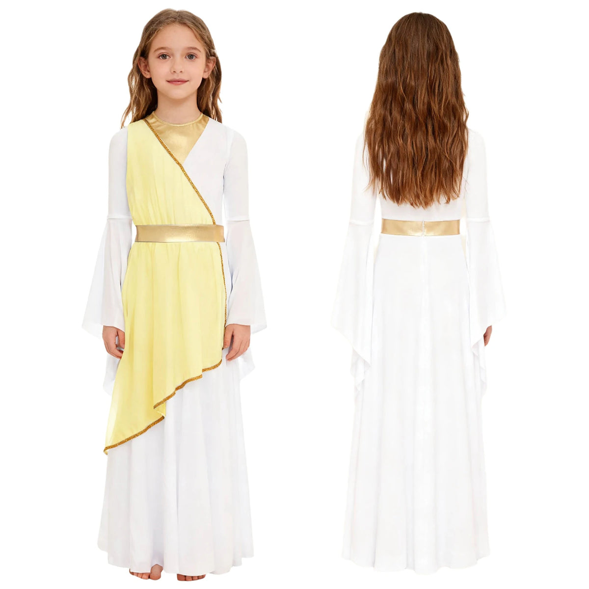 Girls Ancient Greek Goddess Toga Costume for Halloween