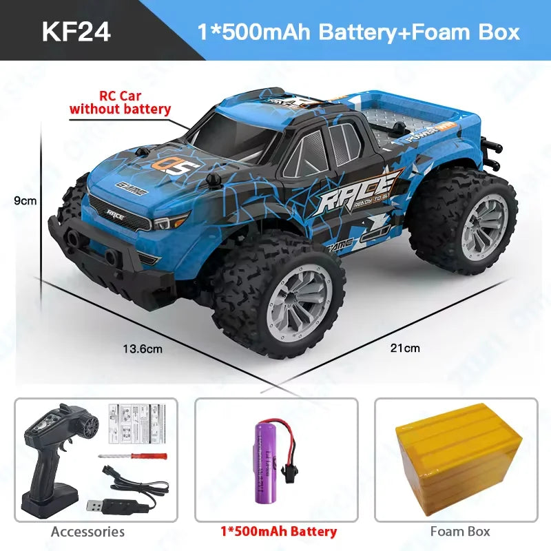 ZWN 1:16/1:20 2.4G Model RC Car With LED Light 2WD Off-road Remote Control Climbing Vehicle Outdoor Cars Toy Gifts for Kids