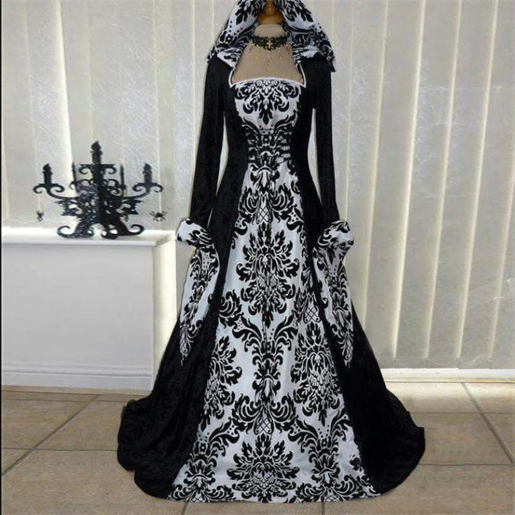Plus Size Gothic Witch Medieval Dress Halloween Costume